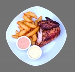 1/4 de pollo la brasa