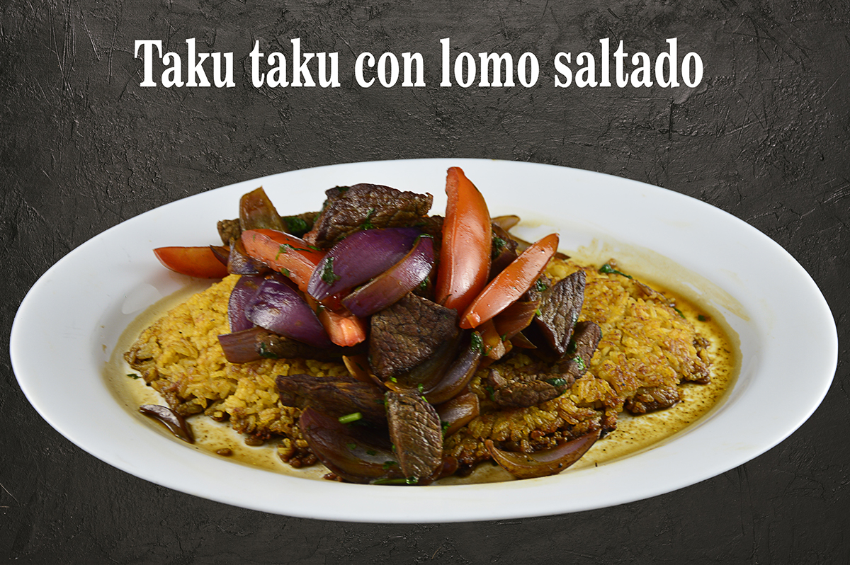 Taku taku con lomo saltado