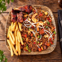 Arroz chino con costilla ahumada