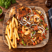 Arroz chino con pollo asado